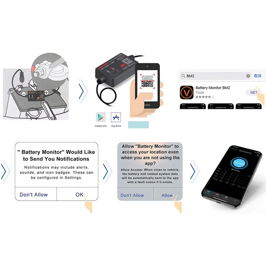 Bluetooth BM2 12V Batterie Monitor Auto Batterie Analysator Test Batterie Diagnose Werkzeug Für Android IOS Telefon