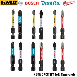 Impact Bits PH2 50/57mm DEWALT Makita BOSCH Milwaukee 2PCS Set Mixed Type HSS Carpentry Drill Durable Power Tool Accessories