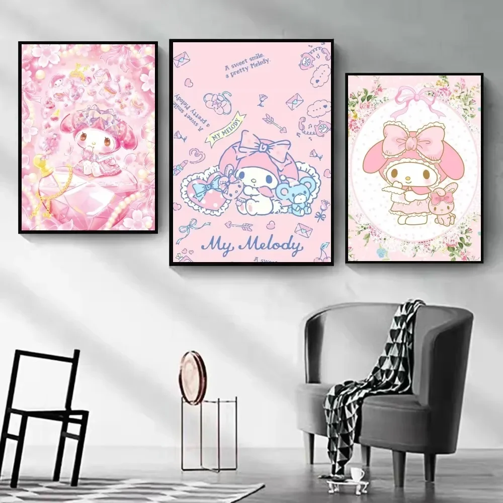 1pc Anime Sanrio My Melody Poster Wall Art Home Decor Room Decor Digital Painting Living Room Restaurant Kitchen Art