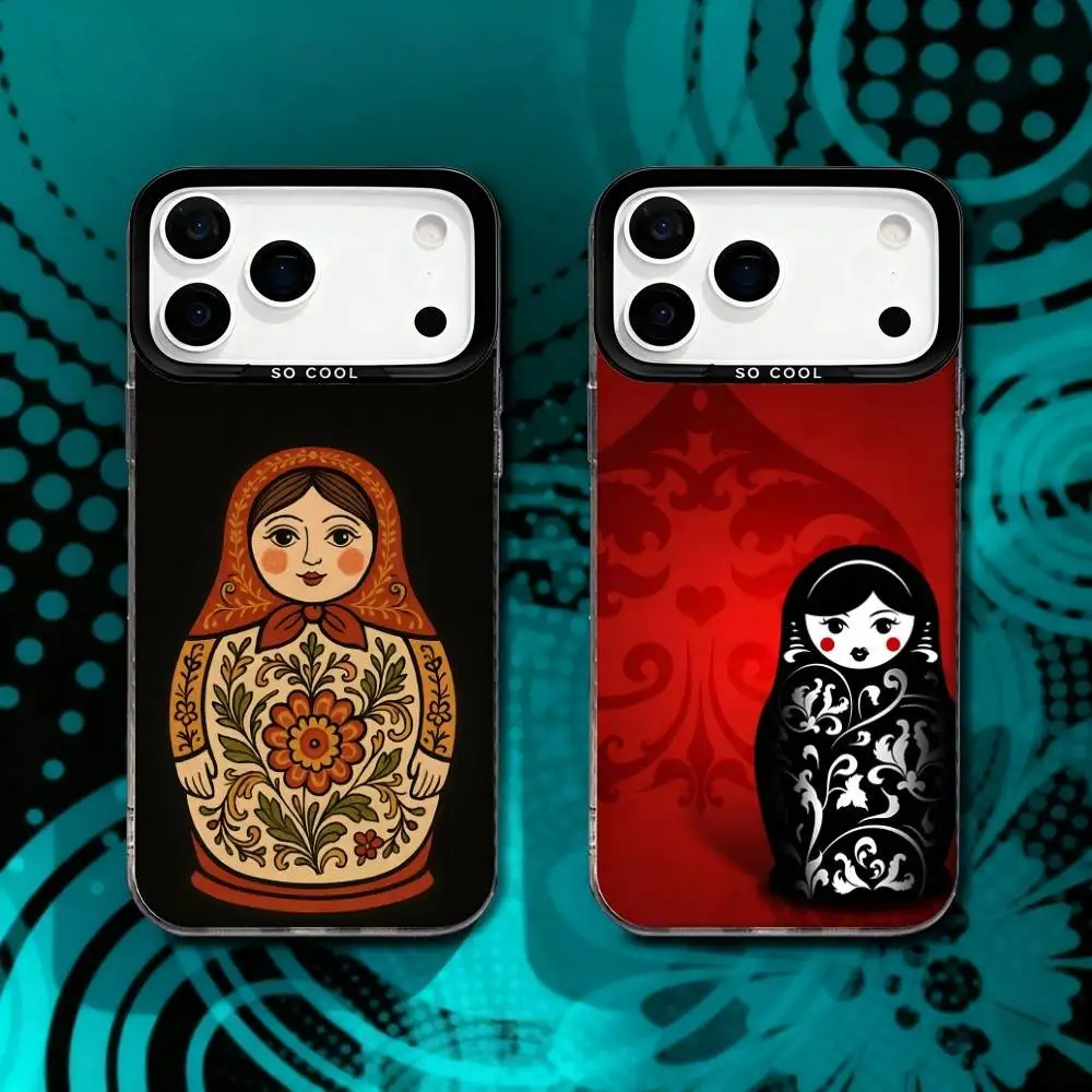 

Russian Doll Matryoshka Matte Fingerprint Proof Phone Case For iPhone 17,16,15,14,13,12,X,8,Pro,Max,Plus,SE4,Air,Mini