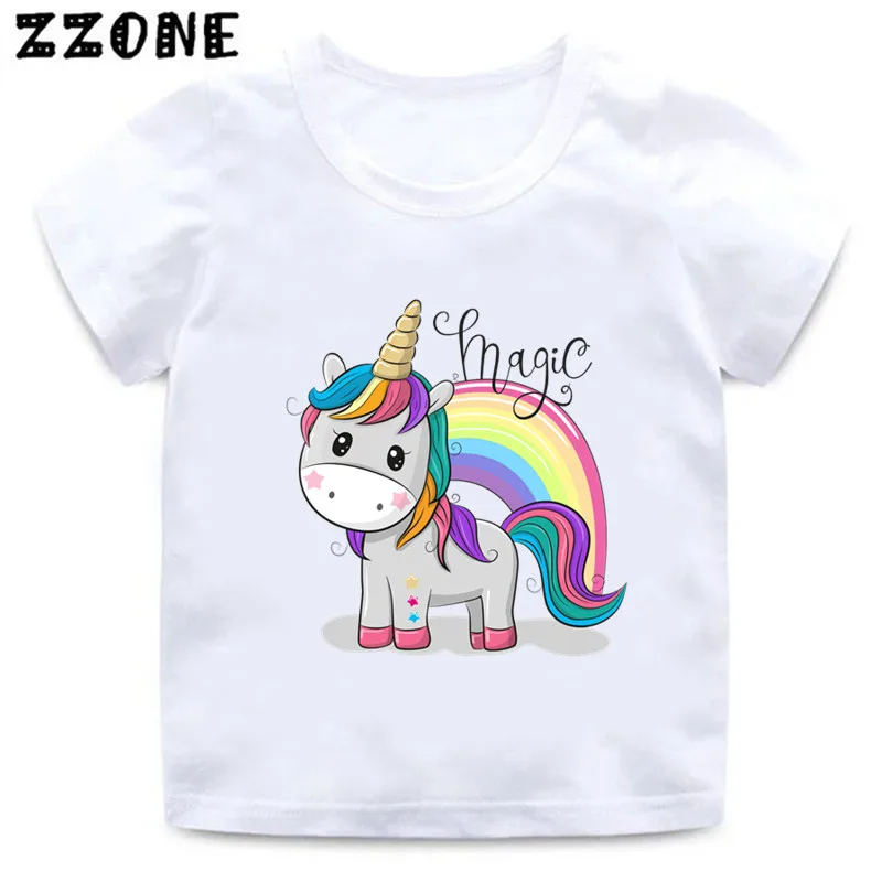 

Kids Funny T-Shirts Cute Unicorn Cartoon Graphic Girls Clothes Summer Baby Boys Short Sleeve T shirt Children Tops,ooo5459