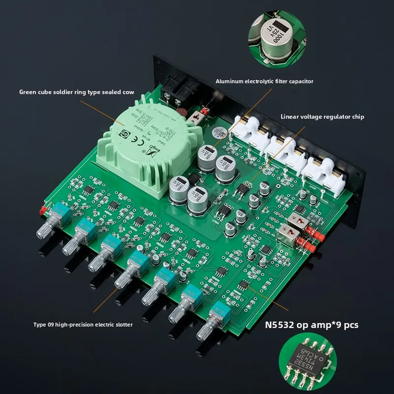 EQ500SE Audiophile Pre-Amplifier 5-segment Tone Audio Processing Effects Small Mixing Console