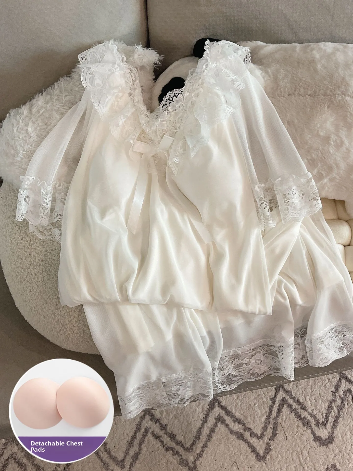 

Легкая ночная рубашка из модала ort Sve Midi Length Me Юбка Домашняя одежда Женская летняя одежда с накладкой на грудь больших размеров