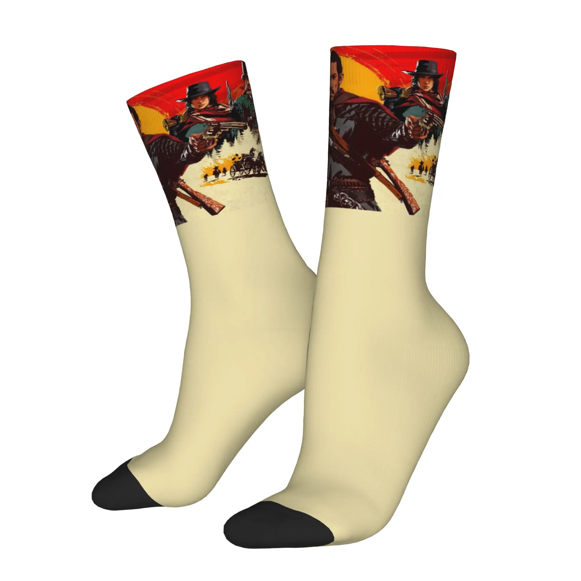 Colorful Red Dead Redemption Basketball Socks John Abigail Jack Polyester Middle Tube Socks for Women Men Sweat Absorbing