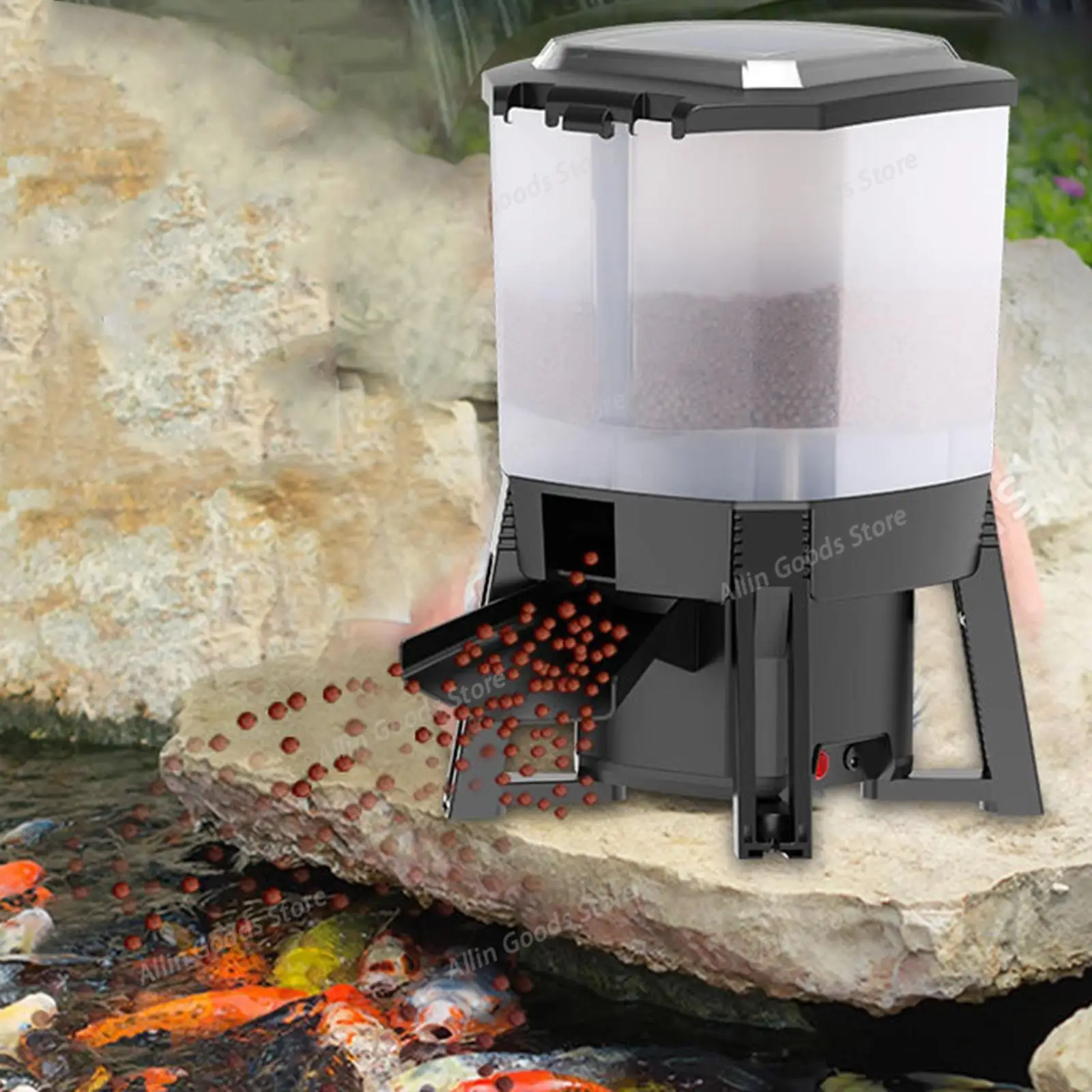 6L Adjustable Solar Automatic Aquarium Feeder Timer Fish Pond Digital Food Dispenser Koi Pond Intelligent Timing Feeding