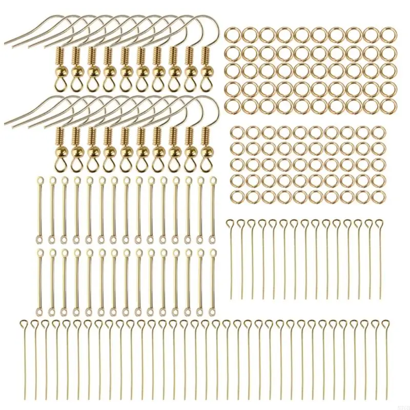 M76B DIY Jewelry Making Pendant 220 Pcs Connectors Open Rings Earring Hooks Art Craft