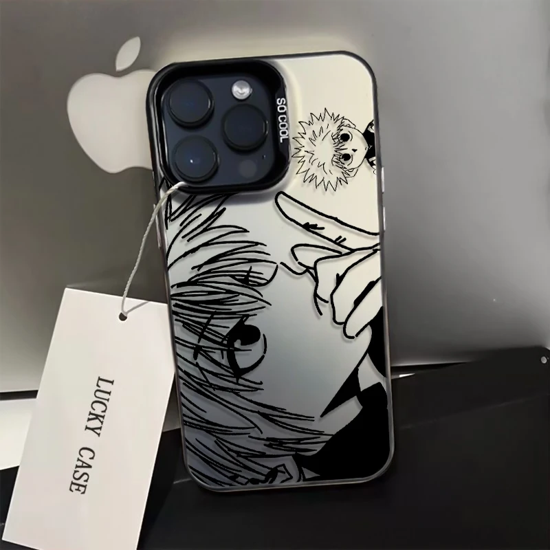 Coque de téléphone Anime Killua Zoldyck pour iPhone 17 Air 16 15 14 11 Pro 13 12 Mini XR 8 7 – Coque rigide antichoc mate avec pare-chocs laser