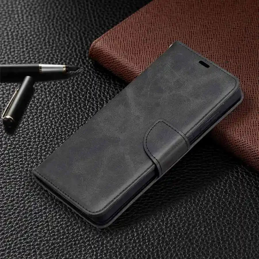 Wallet Leather Sheepskin Flip Case For Samsung Galaxy A13 A14 A23 A33 A34 A51 A52 A53 A54 A71 S24 S23 Ultra S22 Plus S21 S20 FE