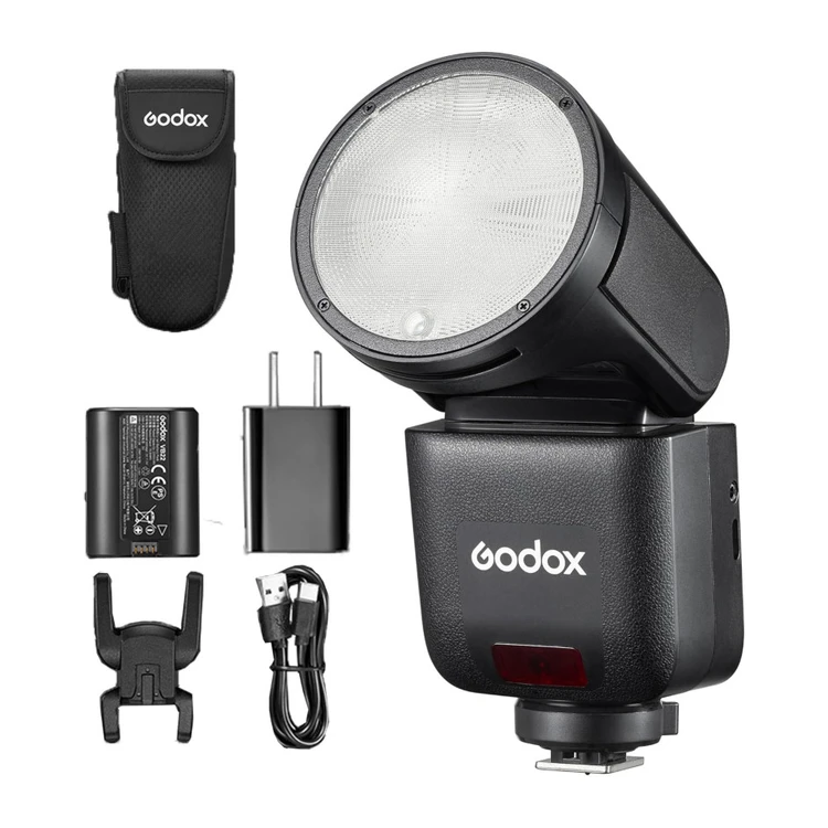 Godox V1 Mid Speedlite Li-ion Round Head Camera Flash TTL Wireless Speedlight For Canon Sony Nikon Fuji Olympus