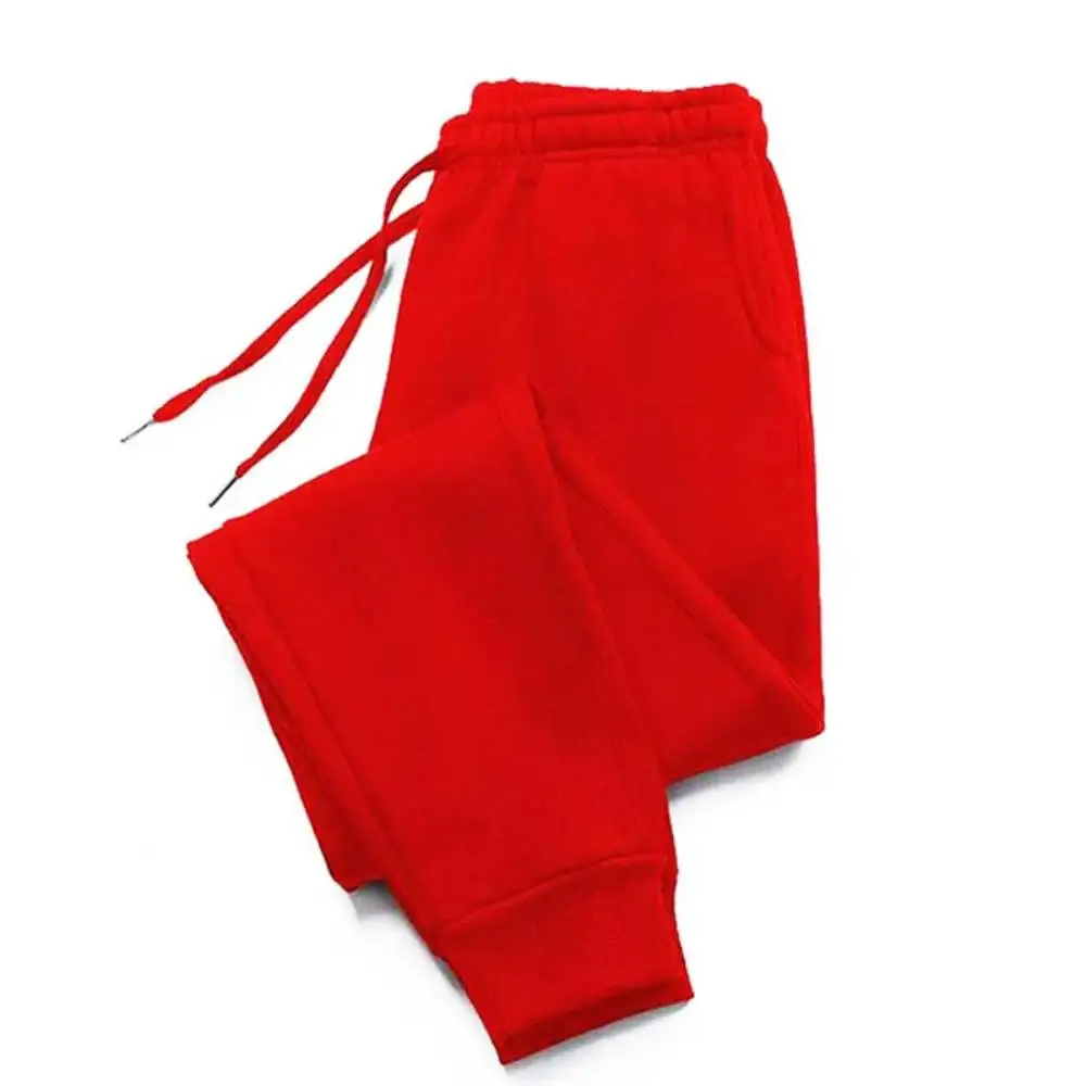 Pantalones de chándal informales para hombre y mujer, ropa de calle Harajuku, cálida, de lana, para entrenamiento y Fitness