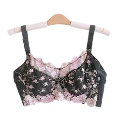 Ultra-thin embroidery Bras for women New Arrival Plus Size 48EF 110EF lace underwear women sexy bra gather adjustable bras
