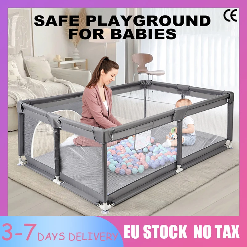 Indoor Multiple Sizes Baby Playpen Portable Outdoor Play Yard for Baby and Toddler Baby Fence for Apartment with Gates and Balls