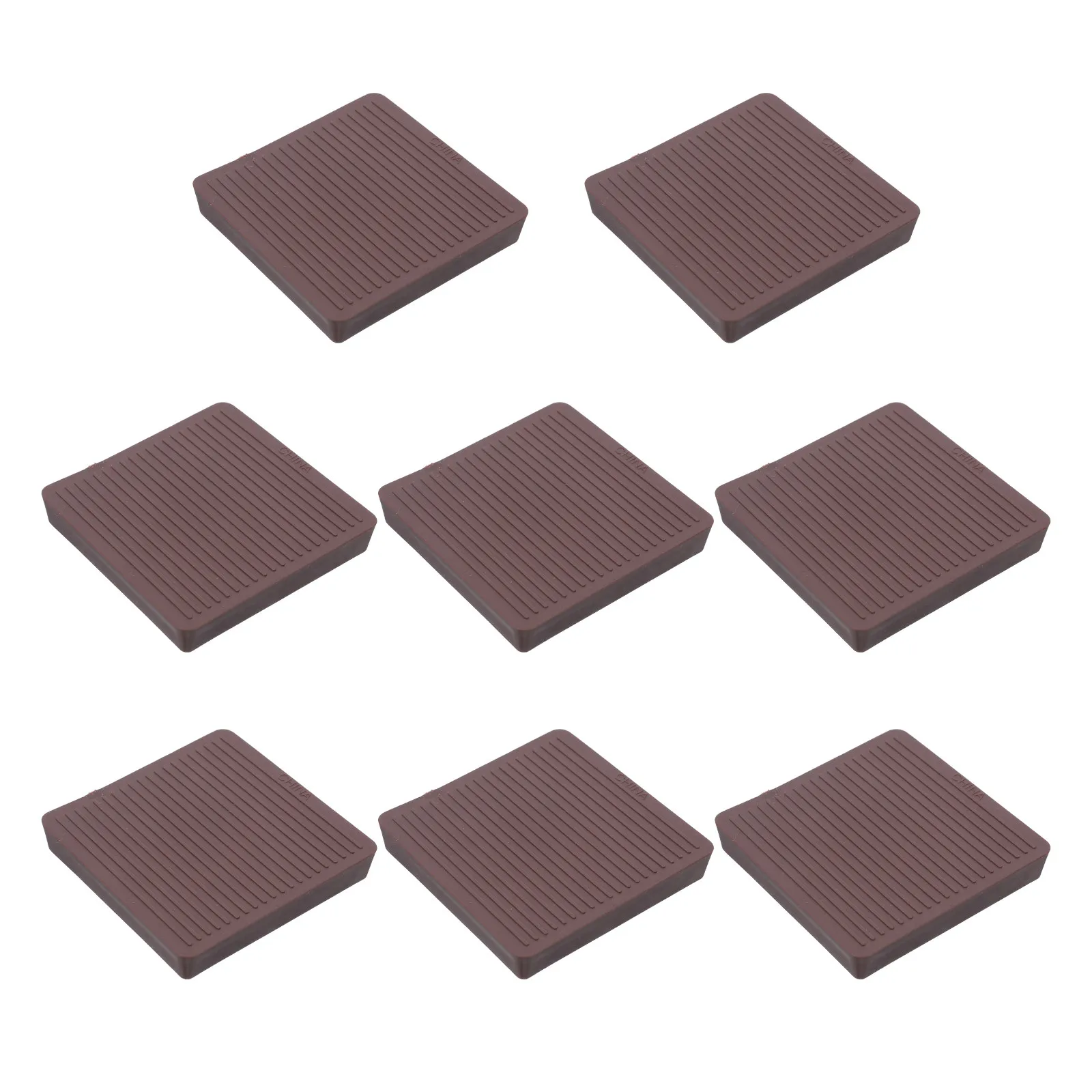 8Pcs Square Rubber Furniture Caster Cups Anti Slip Floor Protectors Sofa Chair Bed Couch Table Piano Cabinet Pads