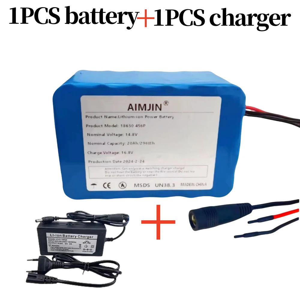 

14.8V 20Ah 4S6P 18650 Rechargeable Lithium Battery Pack with BMS for Fishing Light Heater Miner's Amplifier