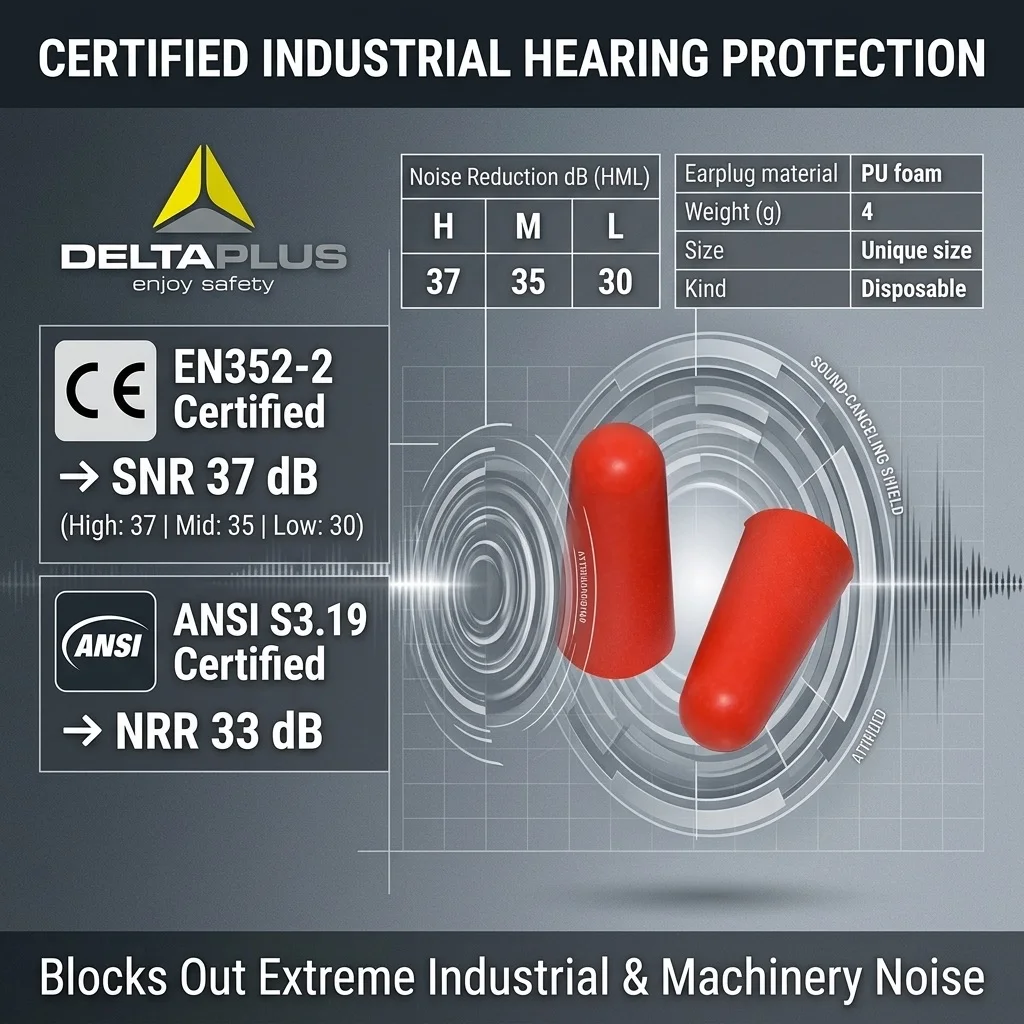 DELTAPLUS Foam Ear Plugs Noise Reduction Earplug Hearing Protection Industrial Ear Protection Tapones Auditivos De Seguridad