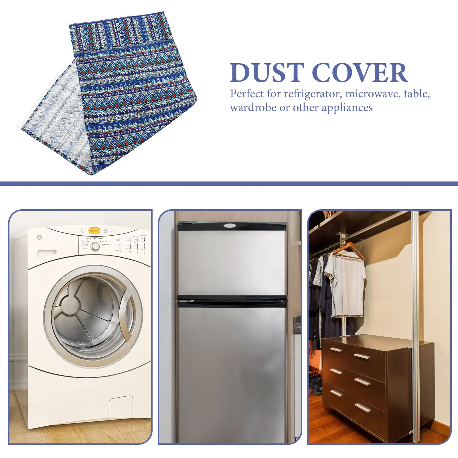 

Modern Washing Machine Cover Dust Resistant Cotton Linen Fabric Protective Cover for Washer Dryer Fridge Home Appliance Guard