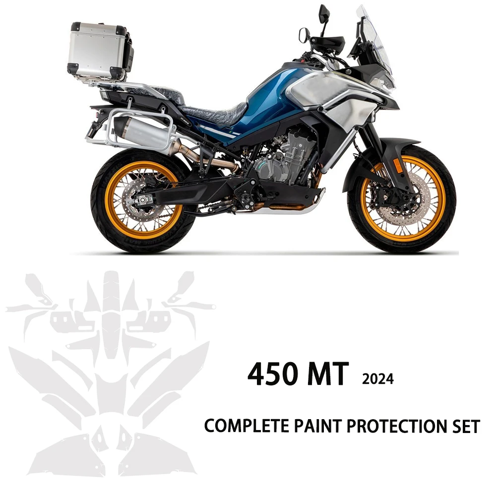 2024 Motorcycle Tank Paint Protection Transparent Flim For CFMOTO 450 MT 450MT Accessories TPU Complete Paint Protection Set