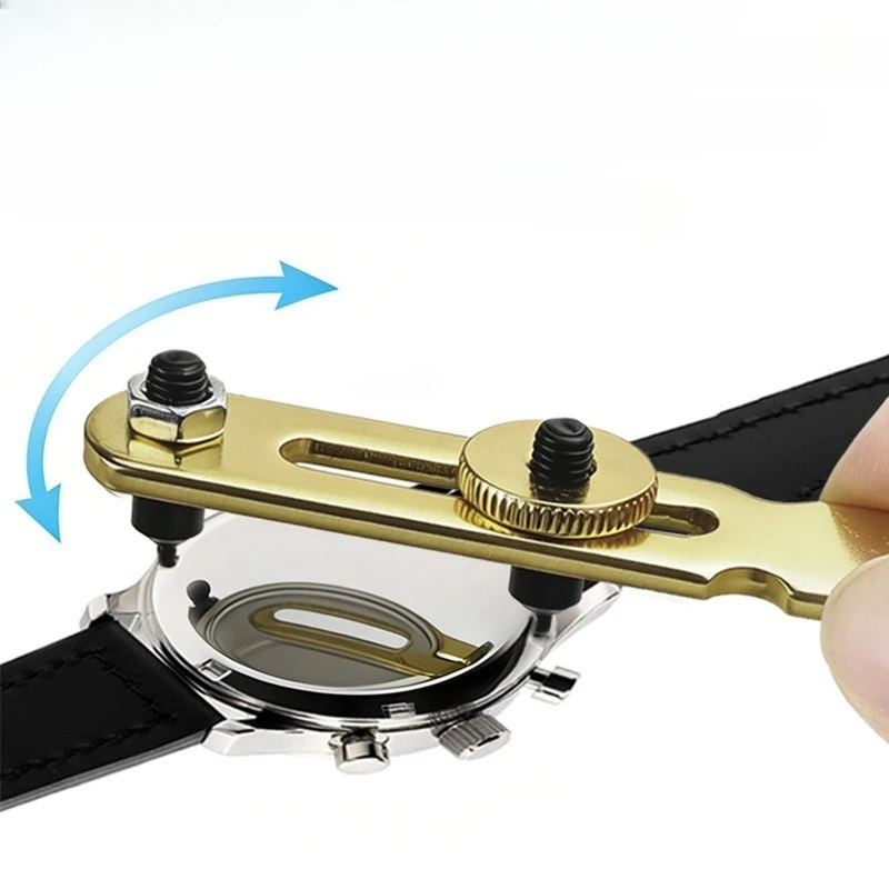 Metal Watch Case Opener Wrench 2 Prong Back Remover Tool for Battery Replacement Repair