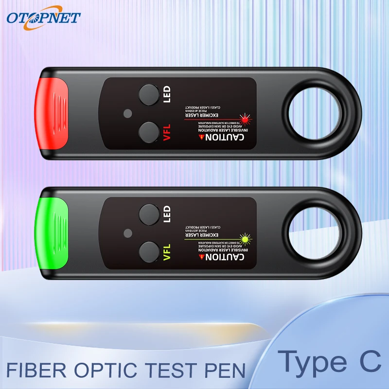 Type C Visual Fault Locator Fiber Optic Rechargeable Red And Green Light VFL 100mW 30mW 100KM VFL With SC FC ST Connector