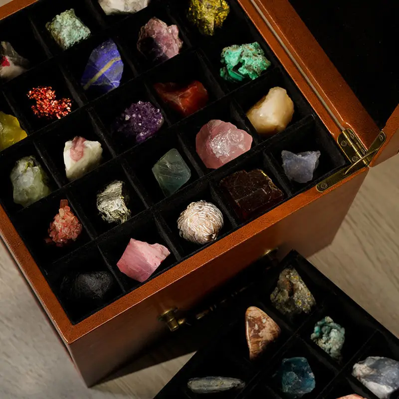 Natural crystal rough stone mineral specimen high-end gift box ore collection home ornament