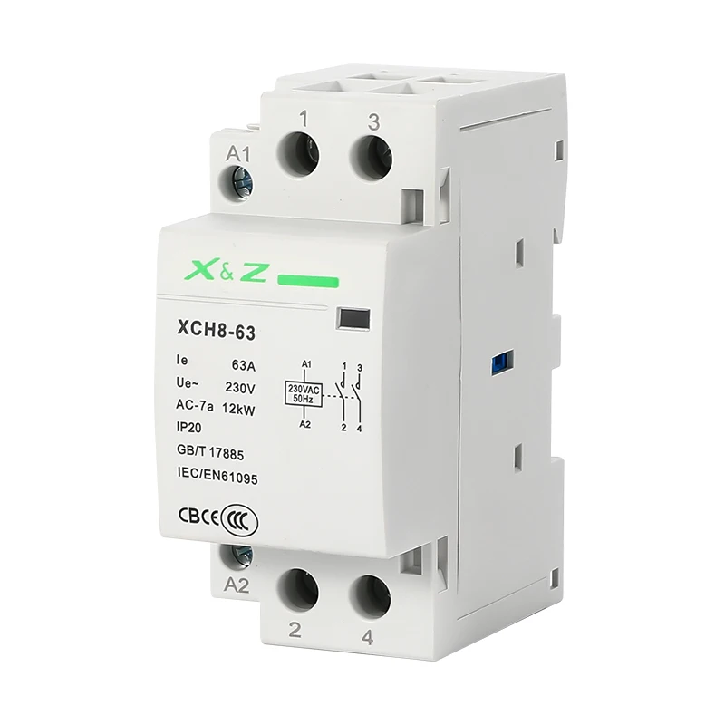 1PCS 2P Din Rail Modular Household Ac Contactor 32A/40A/63A 220V/230V 50/60HZ 1NO 1NC 2NO 2NC