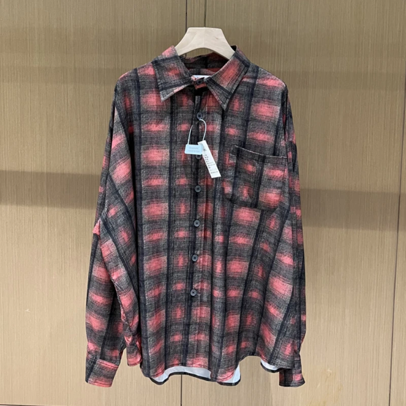 

Our Legacy Rose Shirts High Street Texture Casual Loose Plaid Long-sleeved Shirt for Men Women Clothing