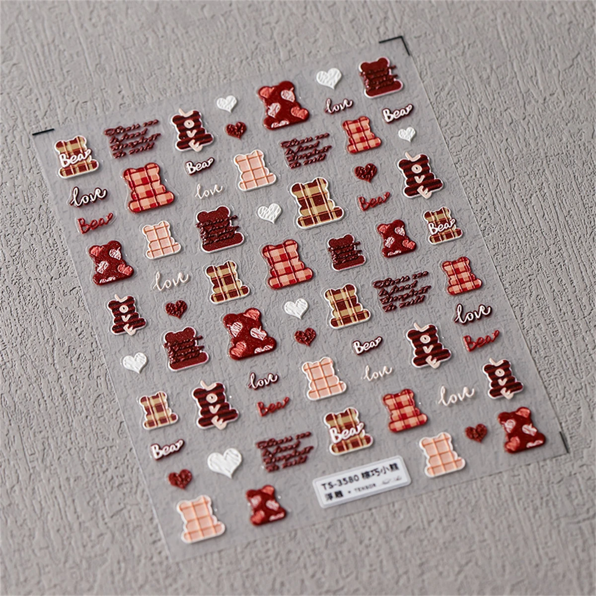 Autocollants 5D pour Nail Art, Décalcomanies pour Ongles, Ours Brun, Dessin Animé, Décorations, Accessoires, DIY, 1 Pièce