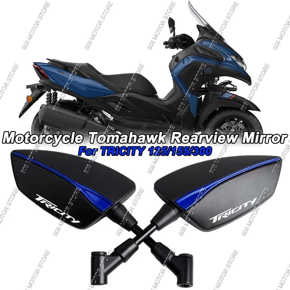 

For Tricity 125 155 300 CNC Aluminum Tomahawk Rearview Mirrors 8mm 10mm Motorcycle Side Mirrors