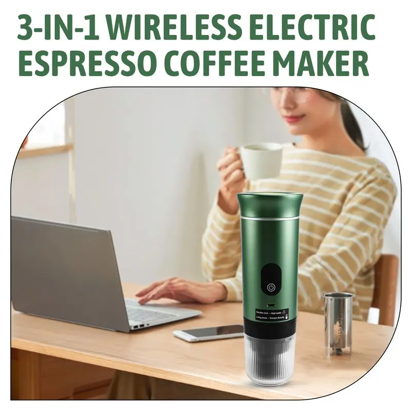 B02C-3-In-1 Wireless Electric Espresso Coffee Maker Coffee Machine With Smart Digital Display Suitable For RV, Hiking, Office