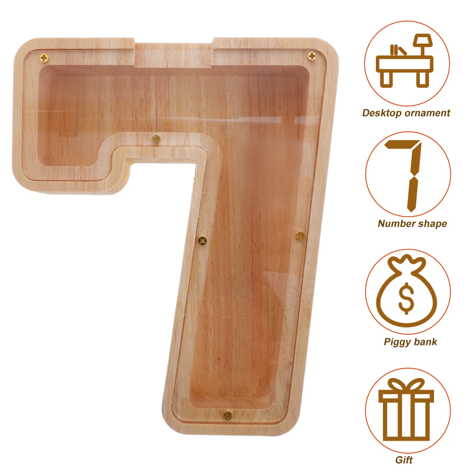 حصالة على شكل حيوان خشبي بتصميم رقمي شفاف للعملات المعدنية للأطفال والأولاد والبنات، جرة نقود غير قابلة للكسر، ديكور سطح المكتب، ديكور المنزل