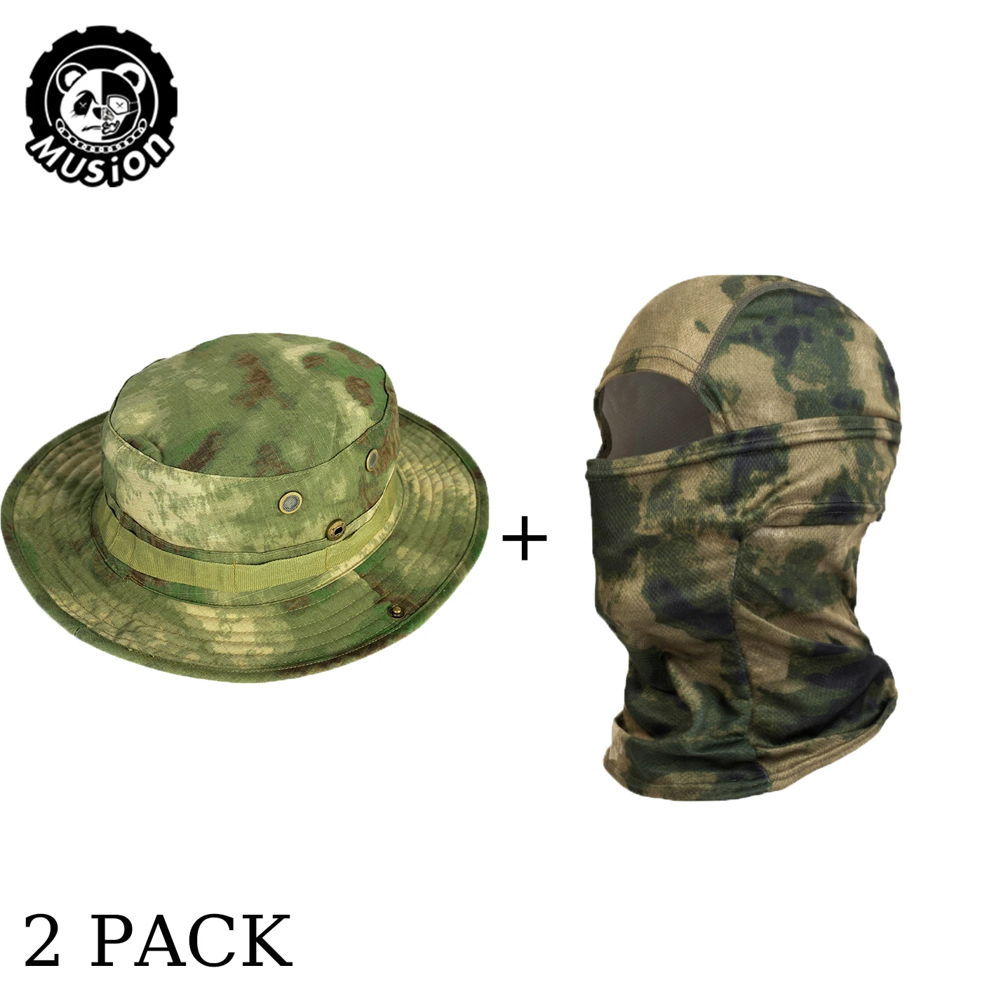 Musion Camouflage Balaclava Gesichtsmaske, Mütze, atmungsaktiv, winddicht, Sonnenschutz, Outdoor-Mütze, geeignet für Radfahren, Camping, Sport