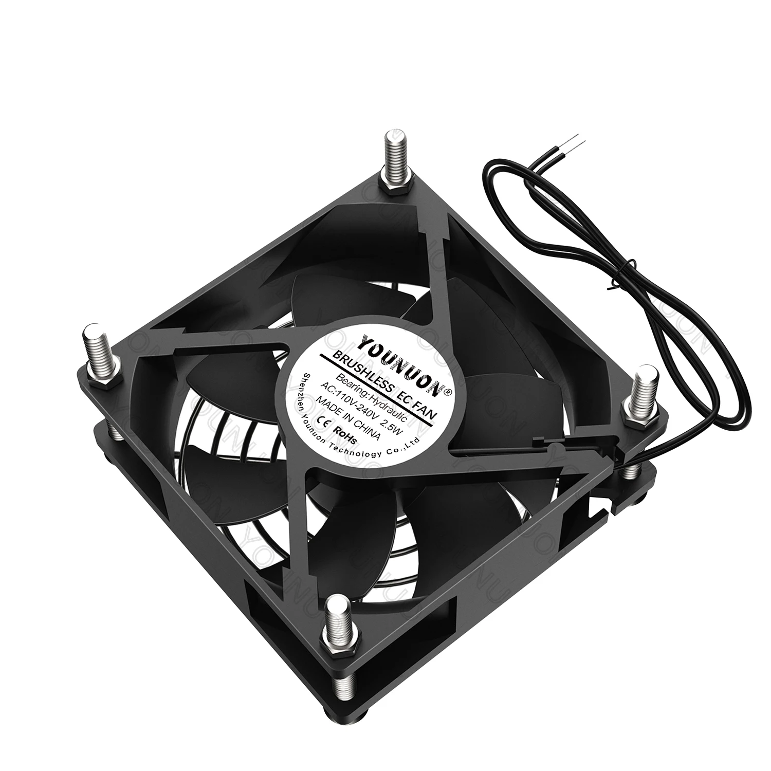YOUNUON Dual Ball 92mm 9225 EC Brushless Fan AC 110V 115V 120V 220V 240V Axial Fan 92mm x 92mm x 25mm Comes with Srews/Grill - Image 2