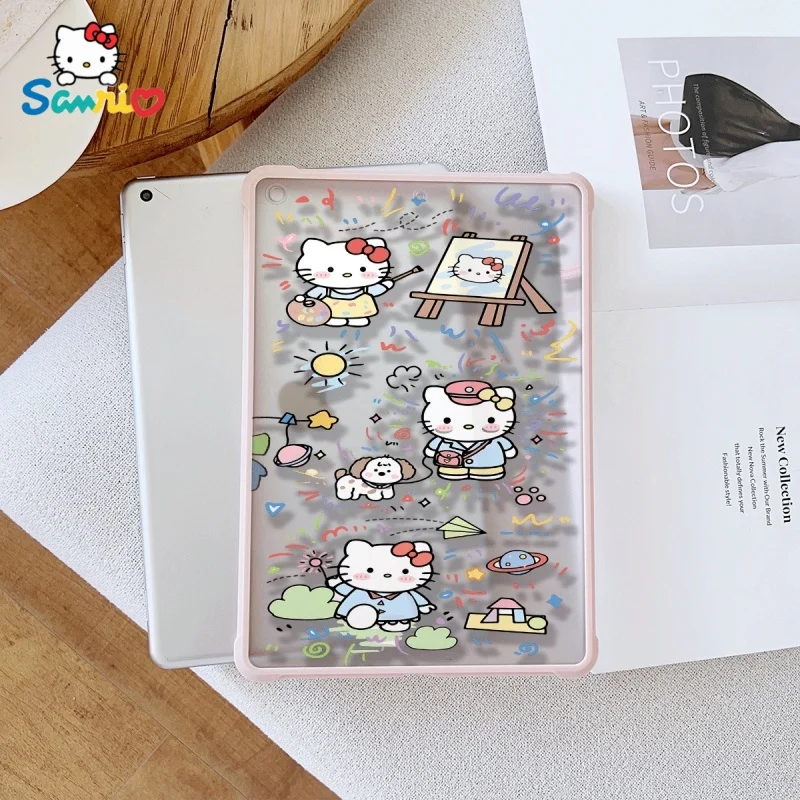 

Прозрачный чехол Sanrio Hello Kittypattern Pink для iPad, подходит для iPad Pro 2022/2024, iPad Air 3/5, iPad Mini 6, iPad 6/10