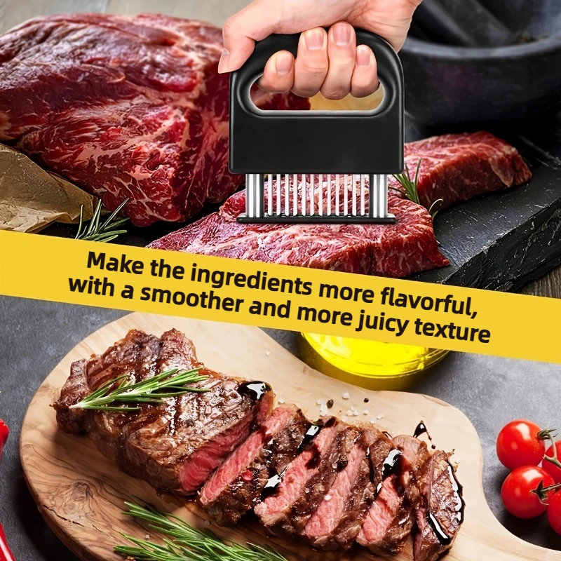 Hilo de carne de 48 agujas para cocina, hilo de carne tierna para res, fácil de desmontar y limpiar, hilo para barbacoa en la cocina