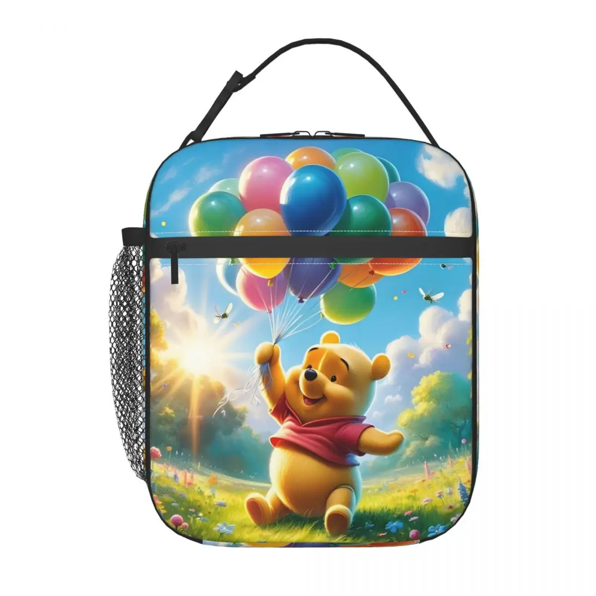 Winnie Pooh Borsa per il pranzo isolata per cartoni animati Kawaii per le donne Orso riutilizzabile Simpatico animale Borsa termica per il pranzo Tote Ufficio Picnic