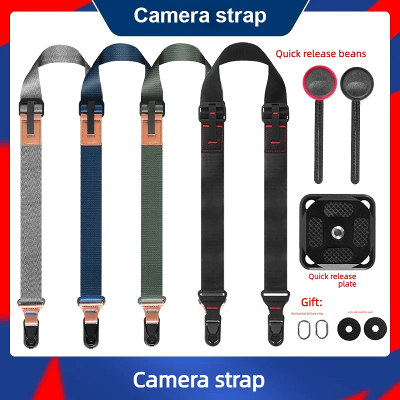 

Ремень для фотоаппарата на плечо, подходит для DSLR-камер Canon, Fujifilm, Micro, с быстрой регулировкой, облегчающий нагрузку, кроссбоди, с функцией декомпрессии