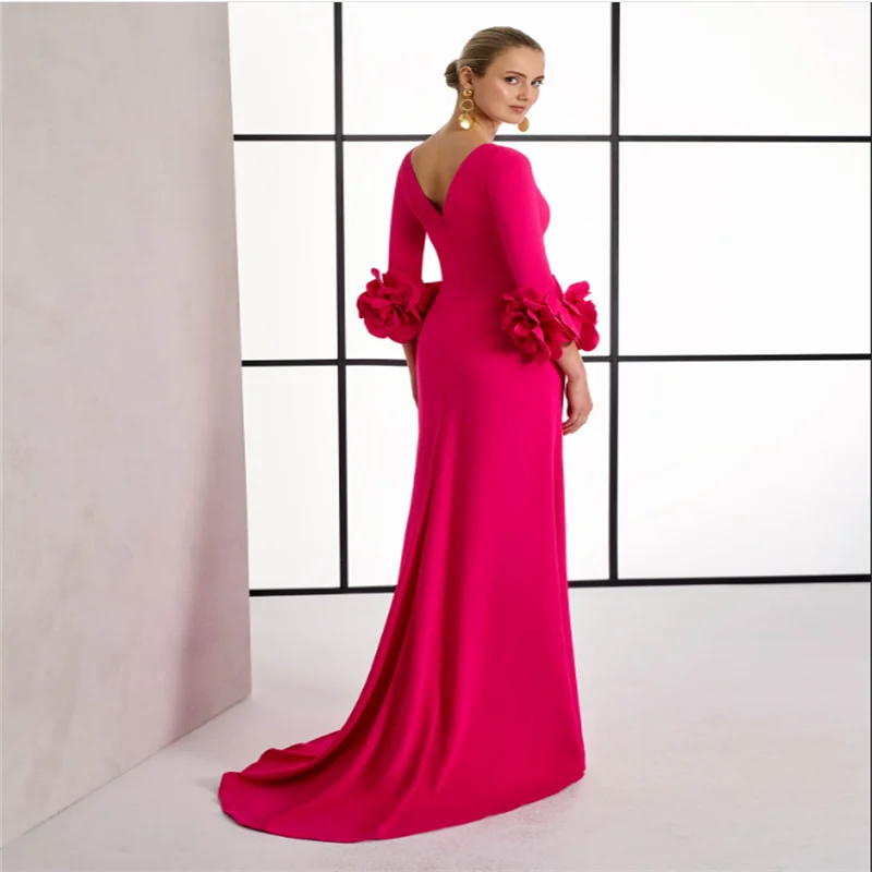 Robe de soirée pour femmes, nouvelles fêtes, robes de bal élégantes, luxe, manches longues, rouge, pour événements, personnalisées, 2025, 2026
