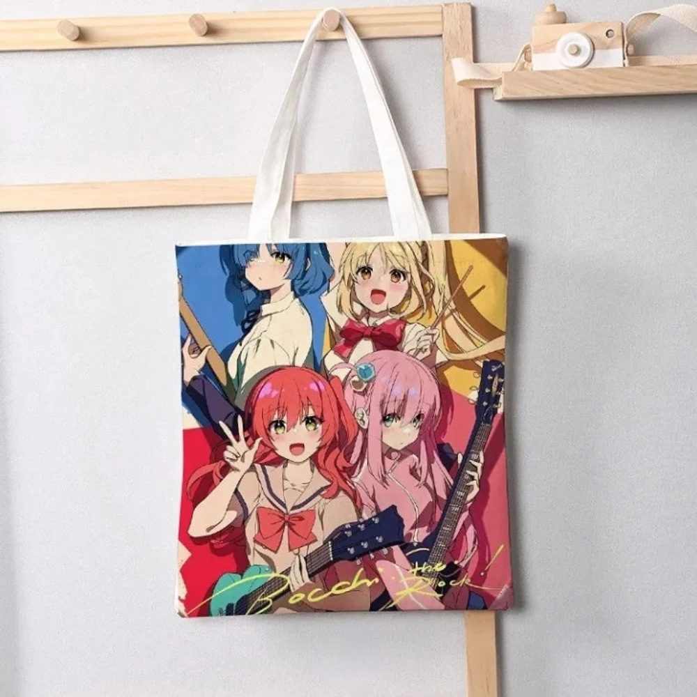 Anime BOCCHI THE ROCK! Storage Bags Gotoh Hitori Kita Ikuyo Cartoon Print Tote Bag Large Capacity Shoulder Cute Handbag