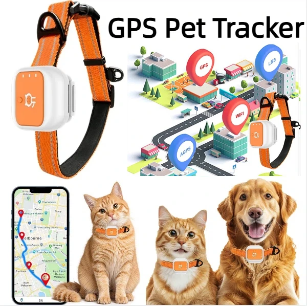 GPS Pet Tracker Collar for Dog/Cat with Global 4G Network Coverage Anti Lost Device Featuring SOS Alert and Geo Fence Technology