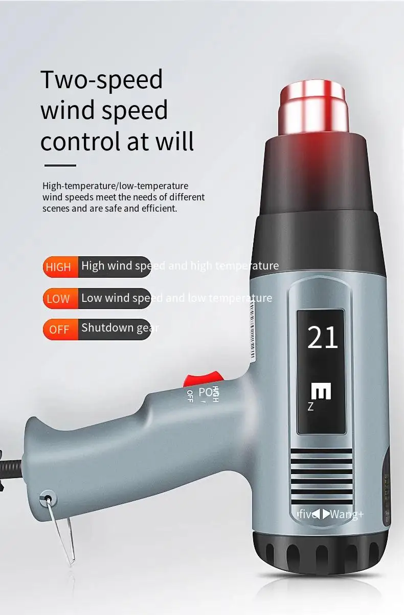 Antai AT162 AT202 Heteluchtpistool voor Krimpkous Lassen 1600W 2000W Digitale Display elektricien gereedschap
