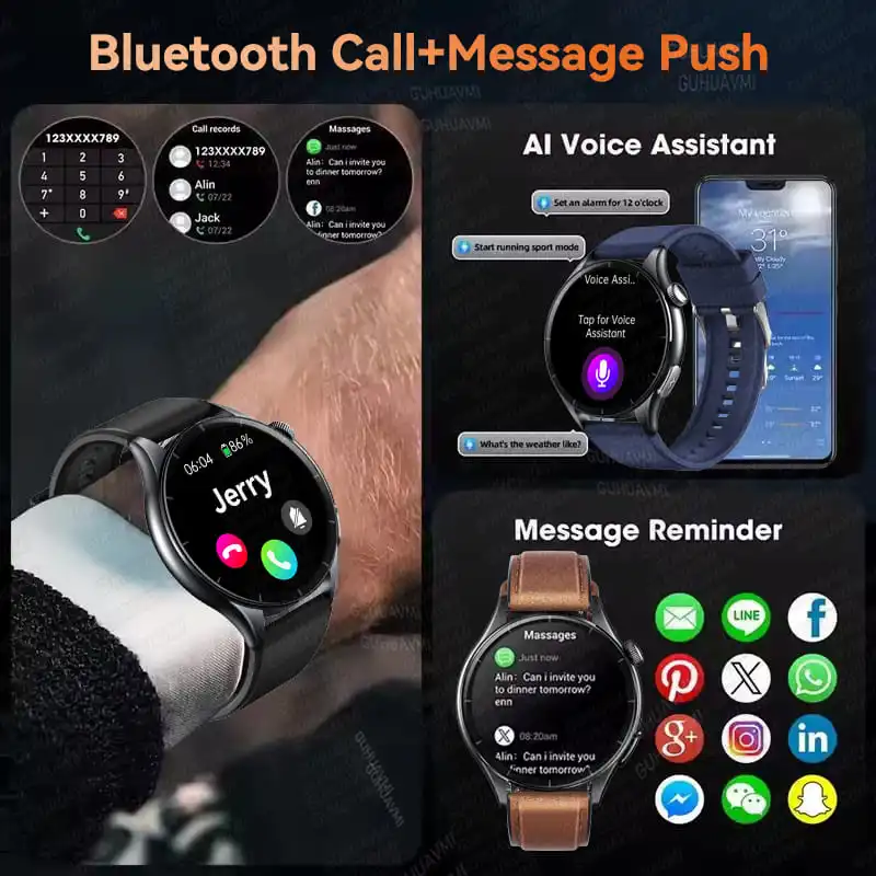 For HUAWEI Health Blood Components Smartwatches Men ECG+PPG Uric Acid Lipid Blood Pressure Body Analysis NFC Clock Smart Watch