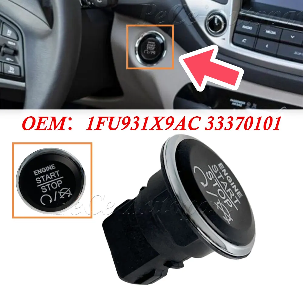 Keyless Go Start Stop Ignition Button Switch 1FU931X9AC 33370101 For Dodge Challenger Durango Grand Caravan Jeep Grand Cherokee