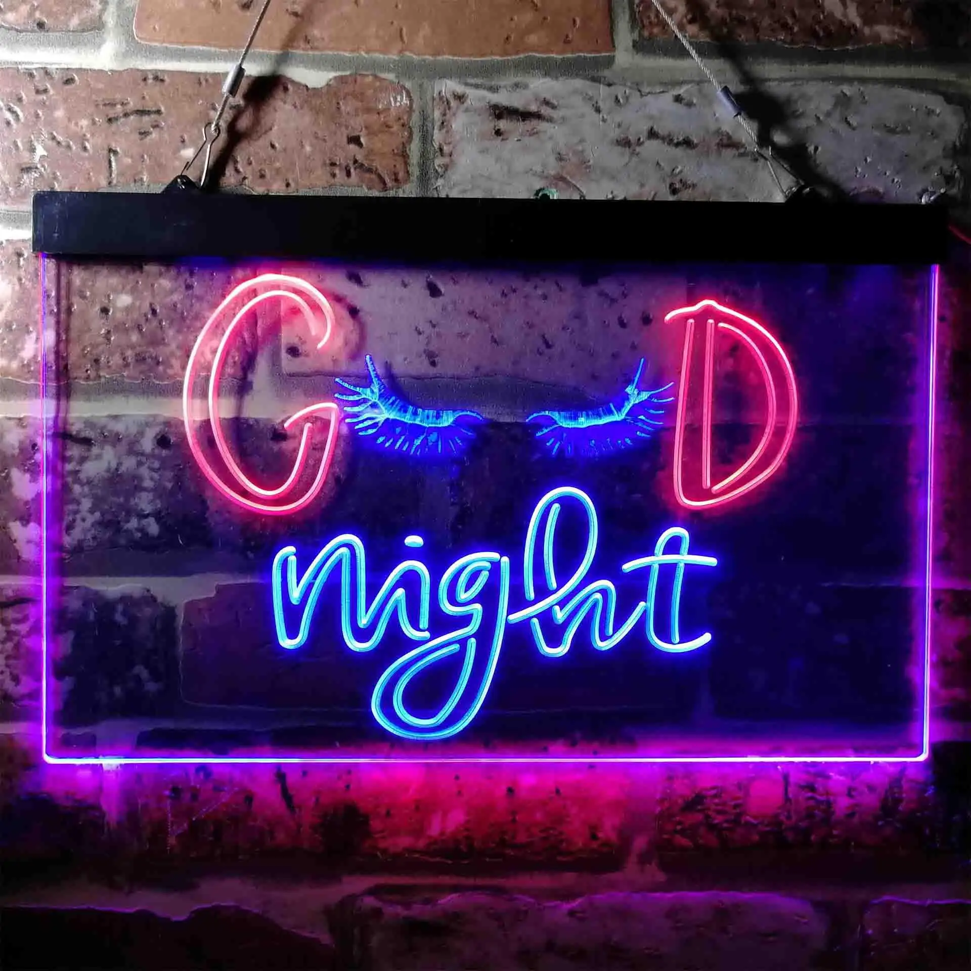 Good Night Lash Eyelash Beautiful Girl Dual Color Led Neon Sign st6-i3754