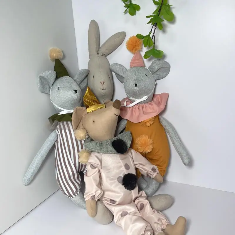 Ins Nieuwe Nordic Linnen Kleine Muis Pop Sprookje Kleine Engel Muis Pop Verjaardagscadeau Stof Pop Kleine Beer Pop