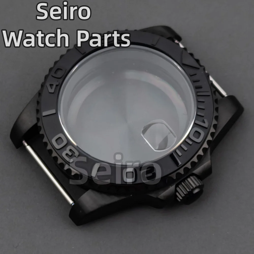 

40mm NH35 Watch Case Black PVD Sapphire Glass for NH34 NH35 NH36 movement 28.5mm dial SUB GMT Yacht-master Watch Case 316L Steel
