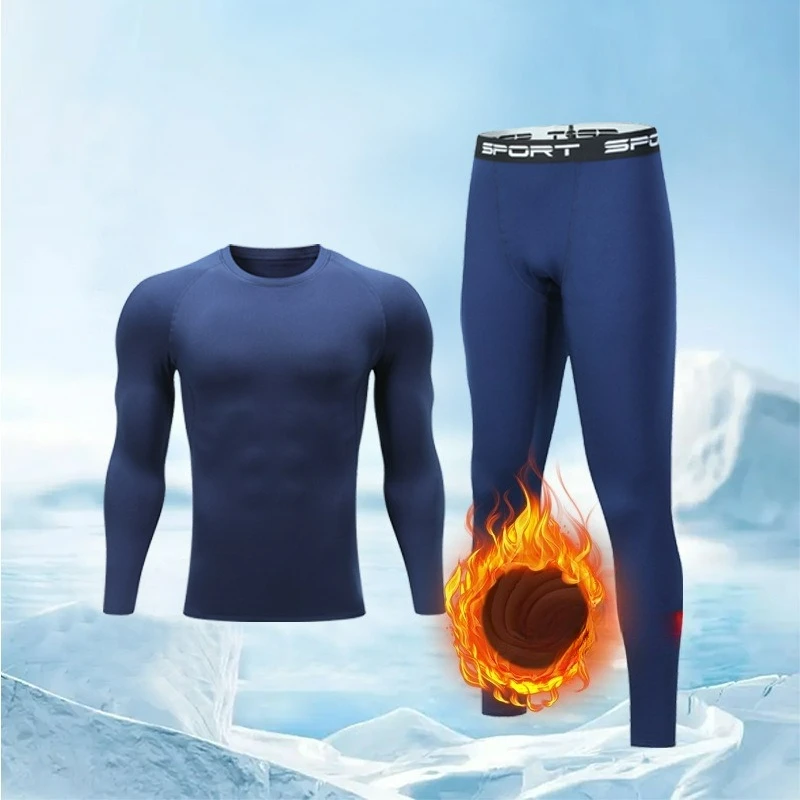 مجموعة مخملية سميكة وضيقة للرجال للياقة البدنية والرياضة ومرونة عالية وضغط وسرعة الجفاف ملابس كرة السلة في الهواء الطلق