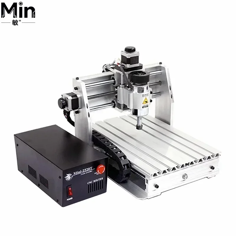 Portable 2520T NC Woodworking Engraving Machine 3Axis CNC Router 250x200mm Milling Machine for DIY Wood Metal