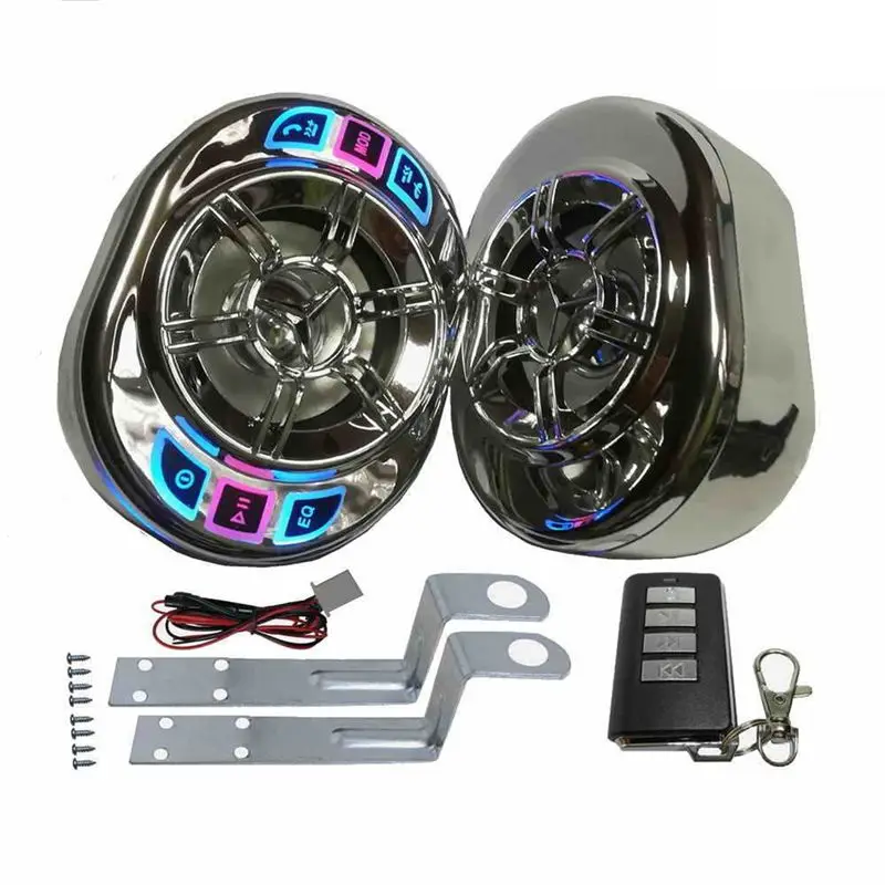 AB56-4X Motorcycle Stereo Speakers 3.5 Inch Bluetooth MP3 Player Waterproof FM Audio For Motor Scooter Bike ATV UTV