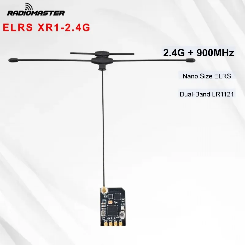 RadioMaster XR1 Nano 2,4GHz 900MHz Dual-Band ELRS Empfänger LR1121 Transceiver für FPV-Drohne