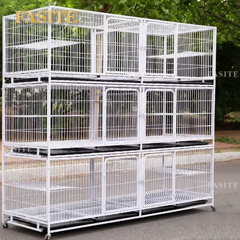 For Cat Kitten Large Welded Wire Mesh Cage Multi Sizes Pet Breeding Jaula Para Gato Animal House Durable Spacious Indoor